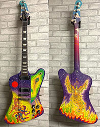 psychedelic painted guitar