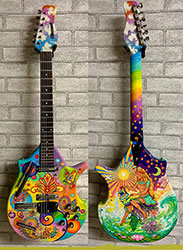 psychedelic painyed guitar