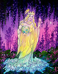 queen of heaven psychedelic acrylic painting